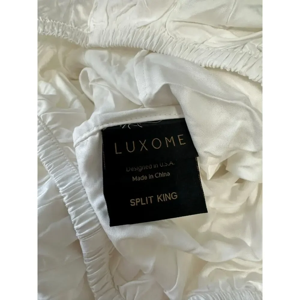 luxome luxury split king fitted sheet 100% bamboo viscose 400 thread count‎